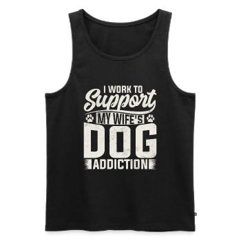 Ich Arbeite Um Die Hundesucht Meiner Frau - Männer Premium Bio Tank Top - Schwarz - Vorne - Michal (187cm)