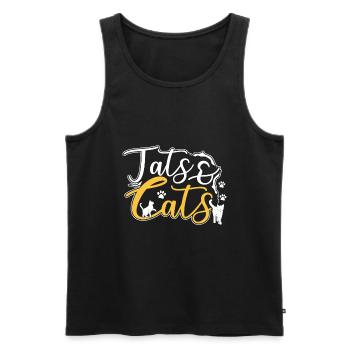 Tats & Katzen - Männer Premium Bio Tank Top - Schwarz - Vorne - Michal (187cm)