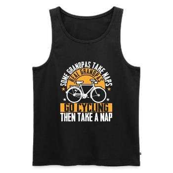 Manche Großväter Machen Nickerchen Ich Fahre Rad - Männer Premium Bio Tank Top - Schwarz - Vorne - AI Model Male 178 light (178cm)
