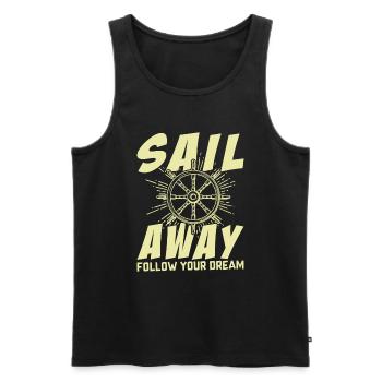 Sail off and follow your dream - Men's Premium Organic Tank Top - black - Front - Michal (187cm)