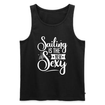 Segeln Ist Das Neue Sexy - Männer Premium Bio Tank Top - Schwarz - Vorne - Michal (187cm)