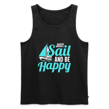 Einfach Segeln Und Glücklich Sein - Männer Premium Bio Tank Top - Schwarz - Vorne - Michal (187cm)