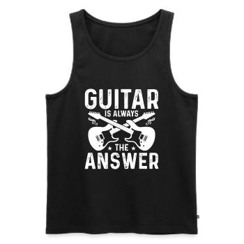 Gitarre Ist Immer Die Antwort - Männer Premium Bio Tank Top - Schwarz - Vorne - Michal (187cm)