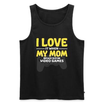 J’adore quand ma mère joue à des jeux vidéo - Débardeur bio Premium Homme - noir - Devant - Michal (187cm)
