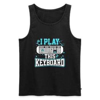 Ich Spiele Dieses Keyboard - Männer Premium Bio Tank Top - Schwarz - Vorne - Michal (187cm)