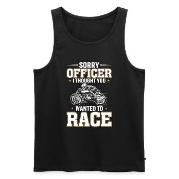 Sorry Officer, I thought we were racing - Men's Premium Organic Tank Top - black - Front - Michal (187cm)