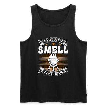 Echte Männer Riechen Nach Bbq - Männer Premium Bio Tank Top - Schwarz - Vorne - AI Model Male 178 light (178cm)