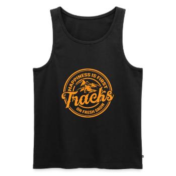 Glück Ist Die Erste Spur Im Frischen Schnee - Männer Premium Bio Tank Top - Schwarz - Vorne - AI Model Male 178 light (178cm)