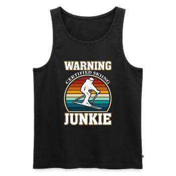 Warnung Zertifizierter Ski Junkie - Männer Premium Bio Tank Top - Schwarz - Vorne - Michal (187cm)
