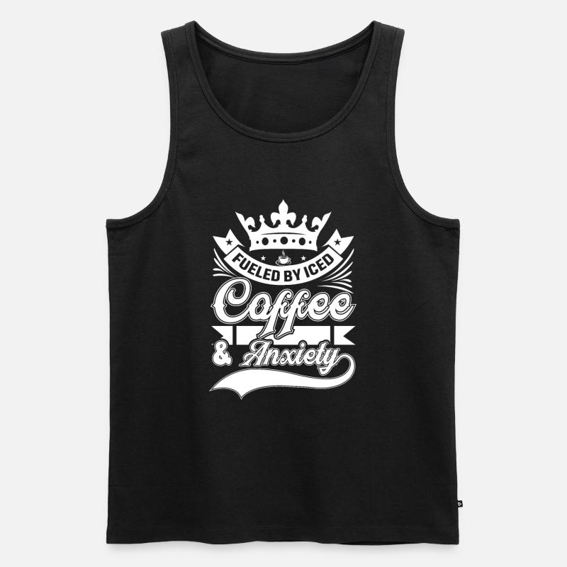 Von Eiskaffee Und Angst Getrieben - Männer Premium Bio Tank Top - Schwarz