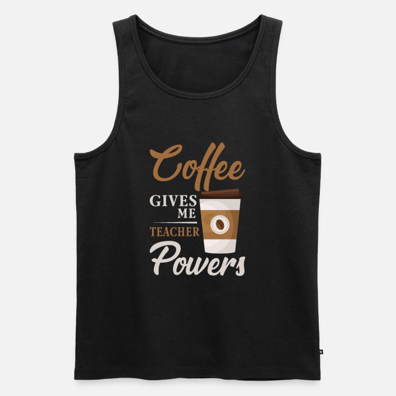 Kaffee Verleiht Mir Lehrerkompetenz - Männer Premium Bio Tank Top - Schwarz