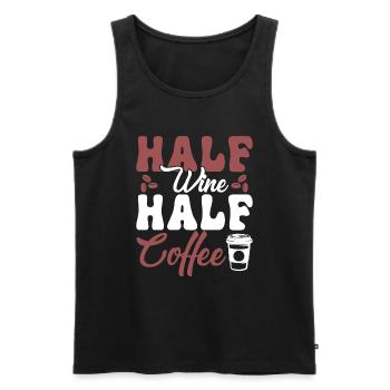Half wine, half coffee - Men's Premium Organic Tank Top - black - Front - Michal (187cm)