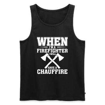 If I'm a firefighter, I'll be a chauffeur - Men's Premium Organic Tank Top - black - Front - AI Model Male 178 light (178cm)