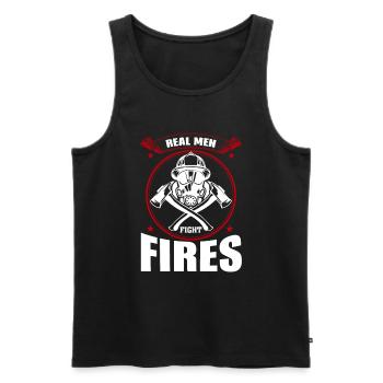 Echte Männer Bekämpfen Brände - Männer Premium Bio Tank Top - Schwarz - Vorne - AI Model Male 178 light (178cm)