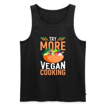 Mehr Veganes Kochen Ausprobieren - Männer Premium Bio Tank Top - Schwarz - Vorne - Michal (187cm)