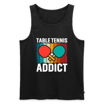 Accro au tennis de table - Débardeur bio Premium Homme - noir - Devant - Michal (187cm)