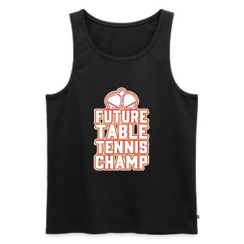 Futur champion de tennis de table - Débardeur bio Premium Homme - noir - Devant - AI Model Male 178 light (178cm)