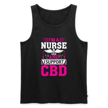 Je suis infirmière et je soutiens le cbd - Débardeur bio Premium Homme - noir - Devant - AI Model Male 178 light (178cm)