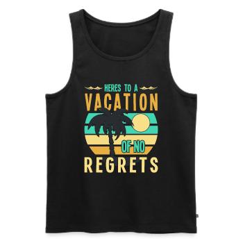 Auf Einen Urlaub Ohne Reue - Männer Premium Bio Tank Top - Schwarz - Vorne - AI Model Male 178 light (178cm)