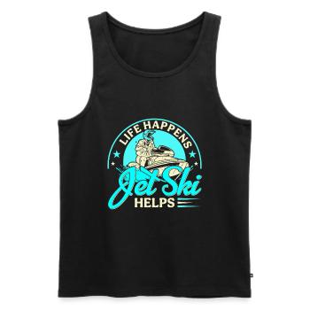 Das Leben Passiert Aber Jet Ski Hilft - Männer Premium Bio Tank Top - Schwarz - Vorne - Michal (187cm)