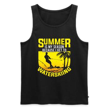 Summer is my season: water skiing - Men's Premium Organic Tank Top - black - Front - Michal (187cm)