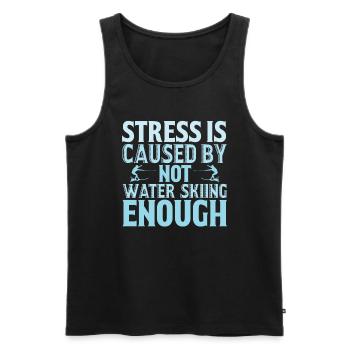 Stress is caused by little water skiing - Men's Premium Organic Tank Top - black - Front - Michal (187cm)