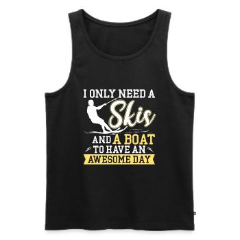 All I need is skis and a boat - Men's Premium Organic Tank Top - black - Front - Michal (187cm)