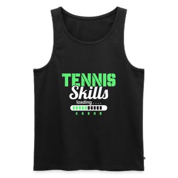 Magasin de compétences de tennis... ERREUR - Débardeur bio Premium Homme - noir - Devant - AI Model Male 178 light (178cm)