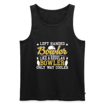Bowler gaucher comme un joueur normal, seulement mieux - Débardeur bio Premium Homme - noir - Devant - Michal (187cm)