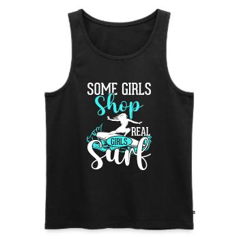 Manche Mädchen Shoppen Echte Mädchen Surfen - Männer Premium Bio Tank Top - Schwarz - Vorne - AI Model Male 178 light (178cm)
