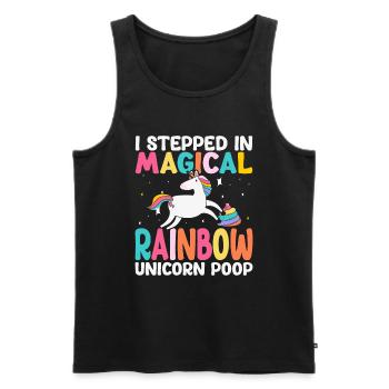 I Stepped In Magic Rainbow Unicorn Poop - Men's Premium Organic Tank Top - black - Front - Michal (187cm)