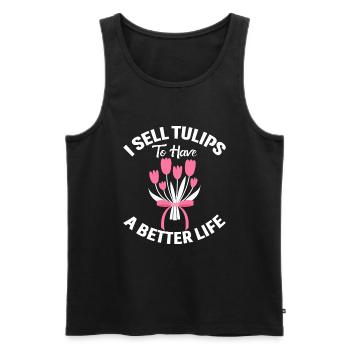 Ich Verkaufe Tulpen Um Ein besseres Leben Zu Haben - Männer Premium Bio Tank Top - Schwarz - Vorne - Michal (187cm)
