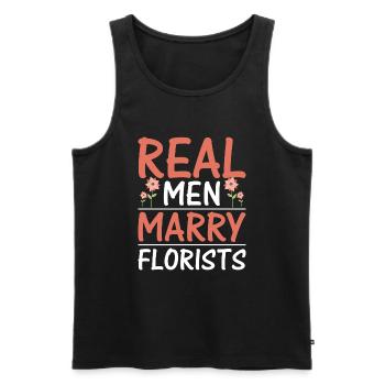 Echte Männer Heiraten Floristen - Männer Premium Bio Tank Top - Schwarz - Vorne - AI Model Male 178 light (178cm)