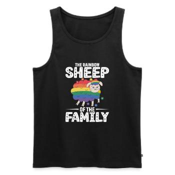 Le mouton arc-en-ciel de la famille - Débardeur bio Premium Homme - noir - Devant - Michal (187cm)