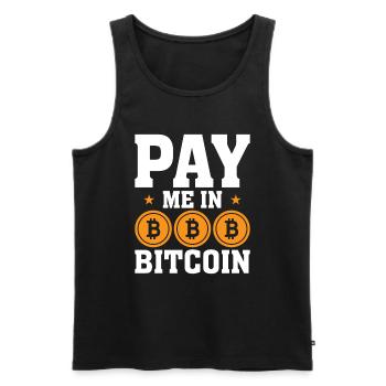 Bezahlen Sie mich in Bitcoin - Männer Premium Bio Tank Top - Schwarz - Vorne - AI Model Male 178 light (178cm)