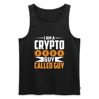 Ich bin ein Krypto-Typ Namens Guy - Männer Premium Bio Tank Top - Schwarz - Vorne - Michal (187cm)