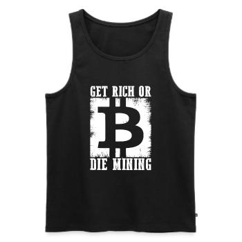 S’enrichir ou meurer en minant - Débardeur bio Premium Homme - noir - Devant - Michal (187cm)