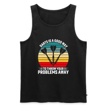 Dart is a good way to throw away problems - Men's Premium Organic Tank Top - black - Front - Michal (187cm)
