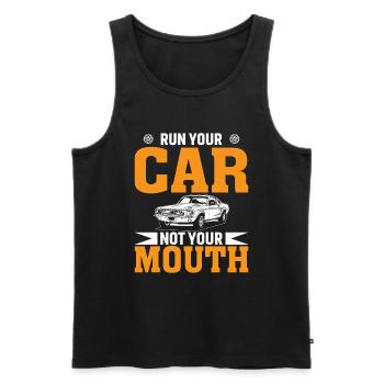 Laissez votre voiture rouler, pas votre bouche - Débardeur bio Premium Homme - noir - Devant - Michal (187cm)