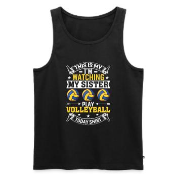 Je regarde ma sœur jouer au volley-ball - Débardeur bio Premium Homme - noir - Devant - Michal (187cm)