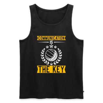 Kommunikation Ist Der Schlüssel - Männer Premium Bio Tank Top - Schwarz - Vorne - AI Model Male 178 light (178cm)