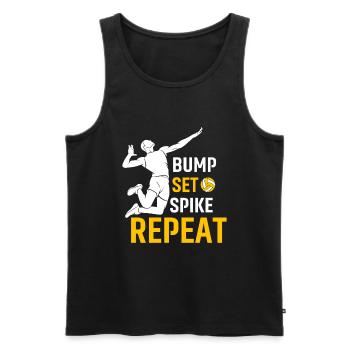 Bump Set Spike Repeat - Männer Premium Bio Tank Top - Schwarz - Vorne - Michal (187cm)
