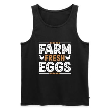 Fresh eggs from the farm - Men's Premium Organic Tank Top - black - Front - AI Model Male 178 light (178cm)