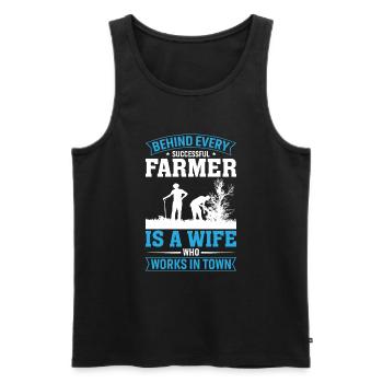 Behind Every Successful Farmer There Is a Woman - Men's Premium Organic Tank Top - black - Front - AI Model Male 178 light (178cm)