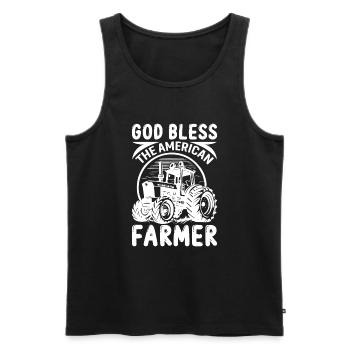God bless the American farmer - Men's Premium Organic Tank Top - black - Front - Michal (187cm)