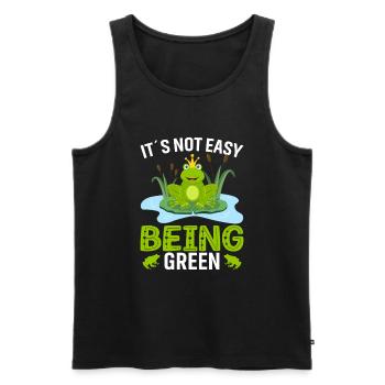 Es Ist Nicht Leicht Grün Zu Sein - Männer Premium Bio Tank Top - Schwarz - Vorne - AI Model Male 178 light (178cm)