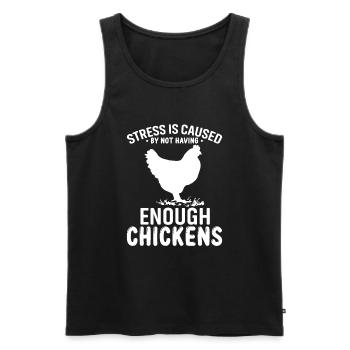 Le stress est causé par un nombre insuffisant de poulets - Débardeur bio Premium Homme - noir - Devant - Michal (187cm)