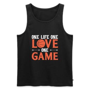 One life, one love, one game - Men's Premium Organic Tank Top - black - Front - Michal (187cm)