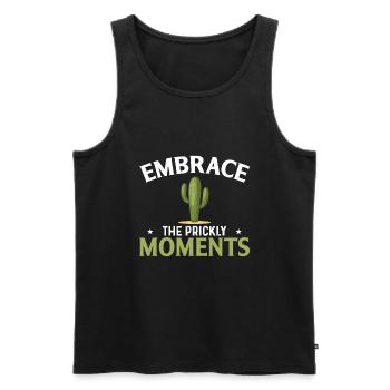 Embrace the delicate moments - Men's Premium Organic Tank Top - black - Front - Michal (187cm)