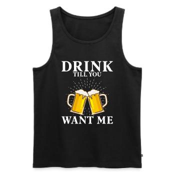 Drink 'til you want me - Men's Premium Organic Tank Top - black - Front - AI Model Male 178 light (178cm)